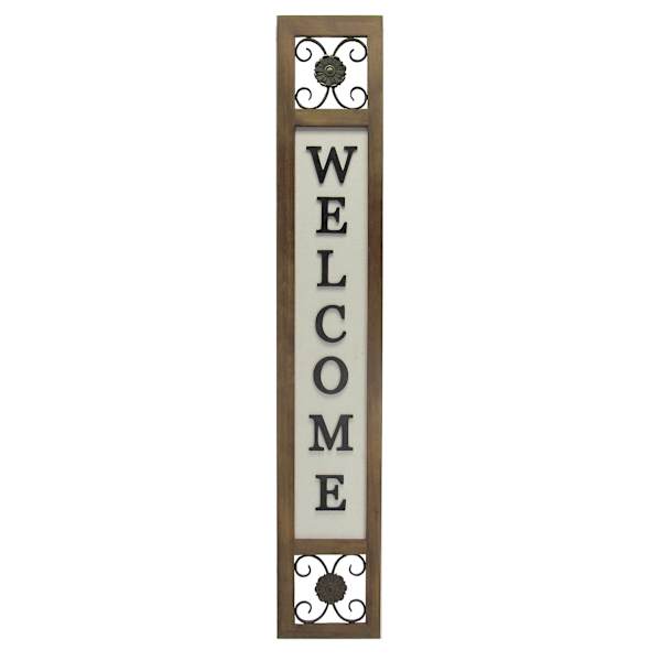 Welcome Wooden Outdoor Porch Leaner Sign, 60"