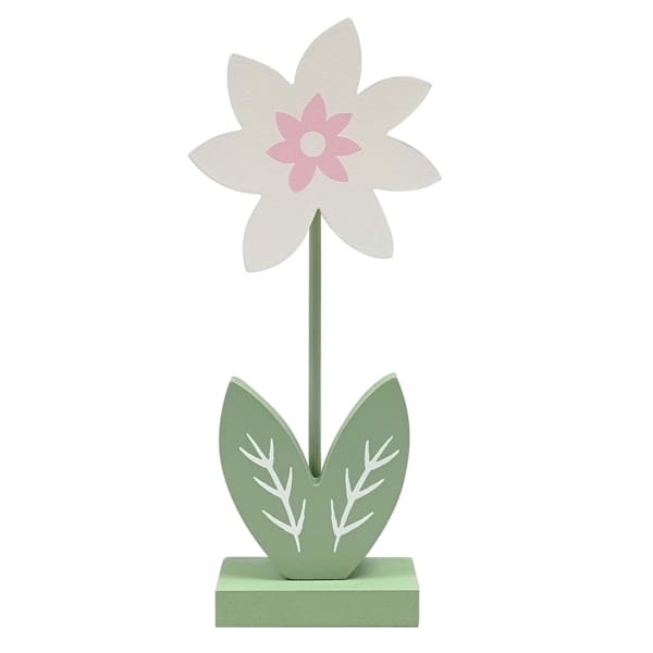 Homespun Easter White Flower Table Decor, 9"