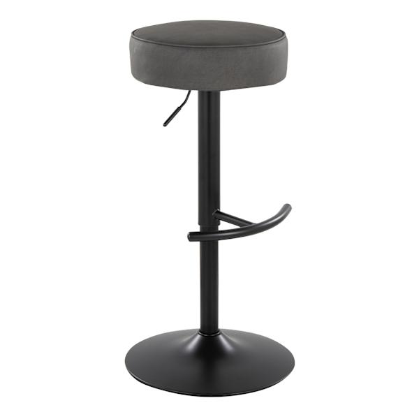 Lennox Adjustable Swivel Barstool, Dark Grey
