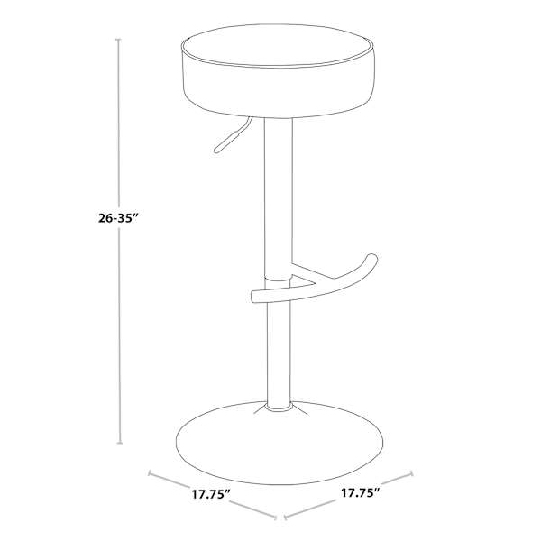 Honeybloom Lennox Adjustable Barstool, Dark Grey