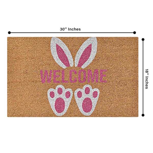 Bunny Brights Welcome Easter Bunny Coir Mat, 18x30