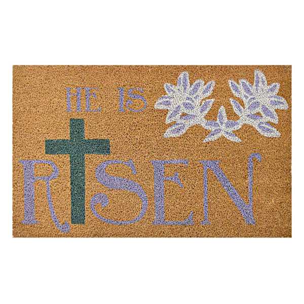 He Is Risen Easter Coir Mat, 18x30