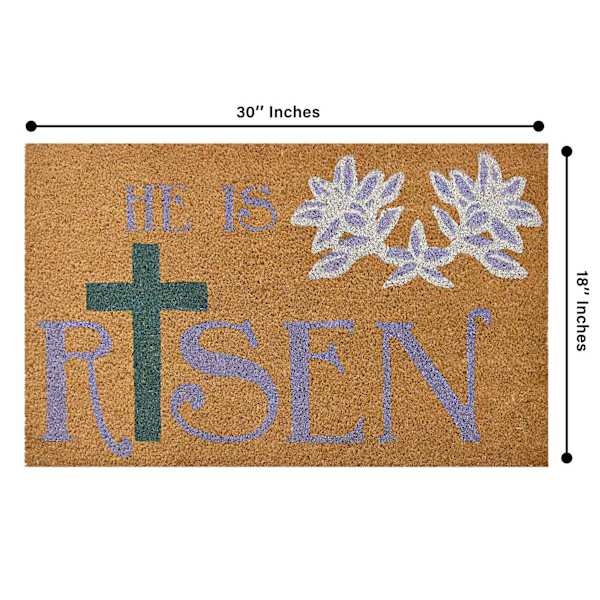 He Is Risen Easter Coir Mat, 18x30