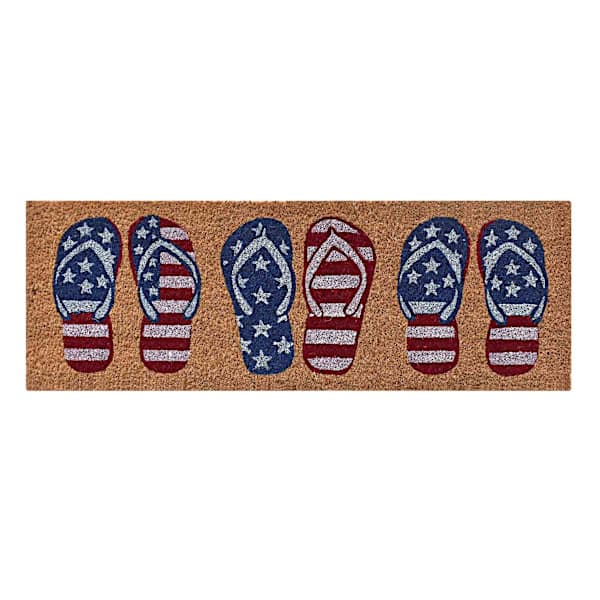 Americana Flip Flops Coir Mat, 10x30