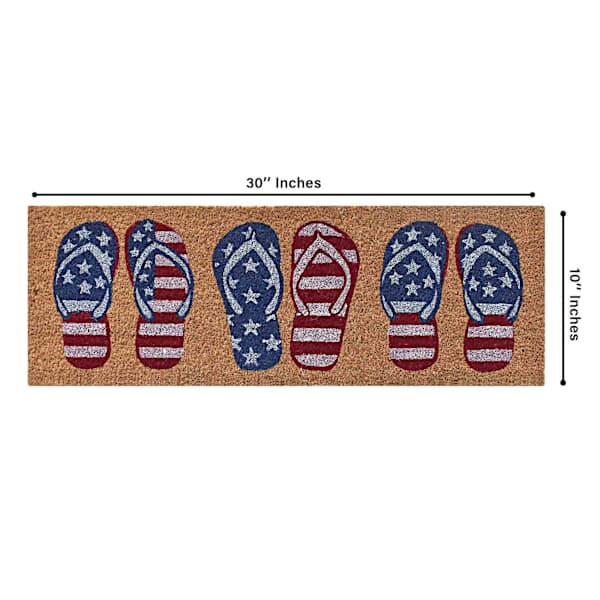 Americana Flip Flops Coir Mat, 10x30