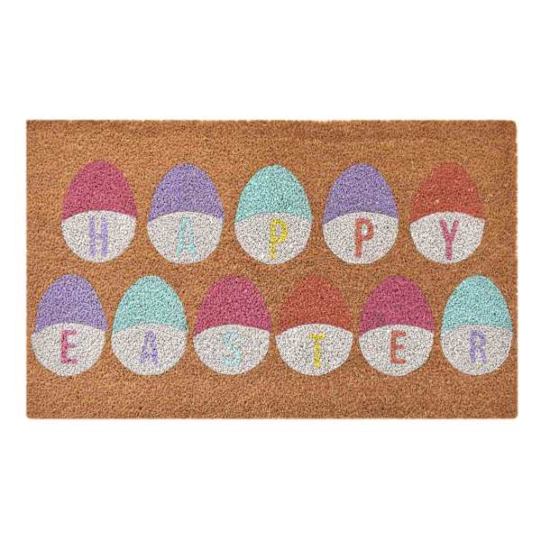 Bunny Brights Multicolor Easter Egg Coir Mat, 18x30