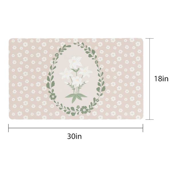 Honeybloom Neutral Floral Egg Easter Kitchen Mat, 18x30