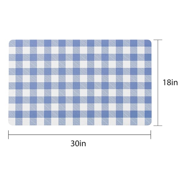 Homespun Easter Royal Blue Buffalo Plaid Kitchen Mat, 18x30