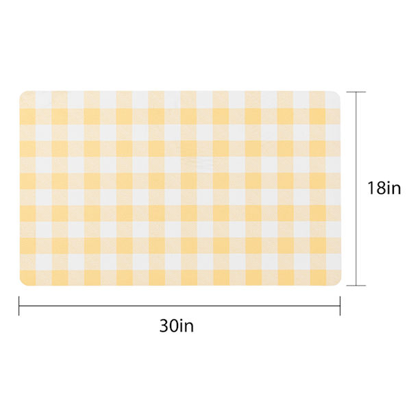 Homespun Easter Royal Yellow Buffalo Plaid Kitchen Mat, 18x30
