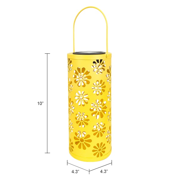 Sunny Club Yellow Flower Outdoor Lantern, 10"