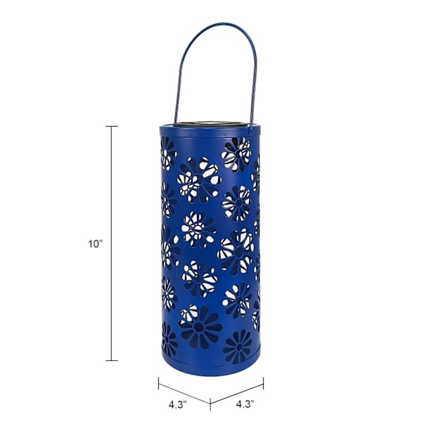 Sunny Club Blue Flower Outdoor Lantern, 10"