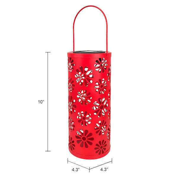 Sunny Club Red Flower Outdoor Lantern, 10"