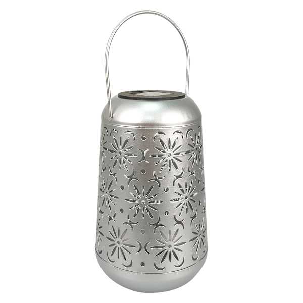 Silver Geometric Outdoor Lantern, 7"
