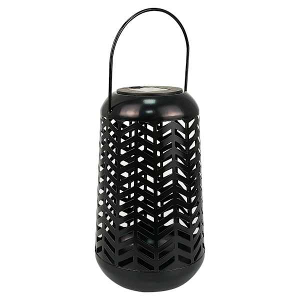 Black Geometric Cutout Outdoor Lantern, 7"