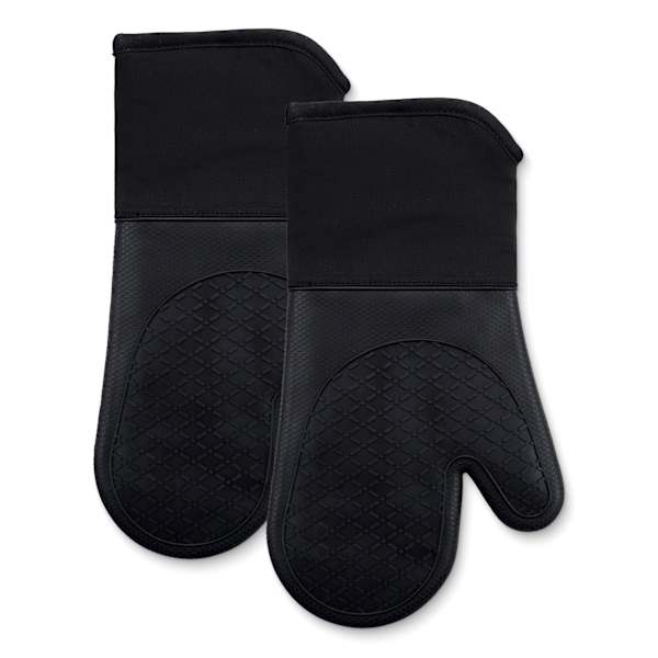 Black Silicone Oven Mitt