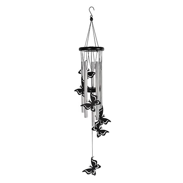 Black Butterfly Wind Chime, 21"