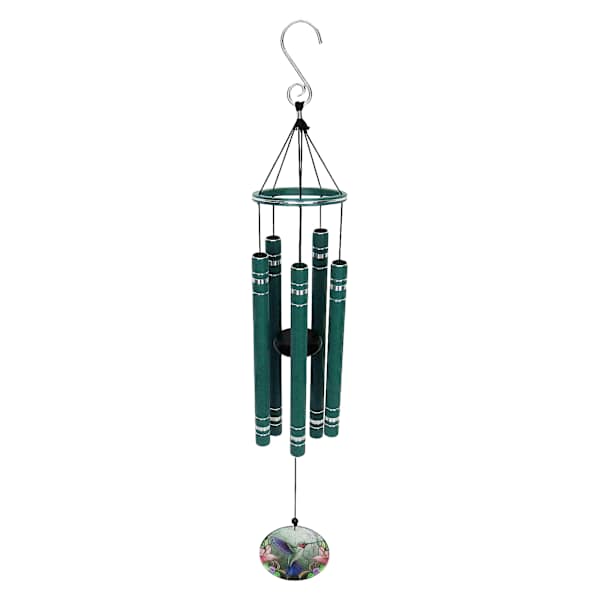 Dark Green Metal Wind Chime, 28"