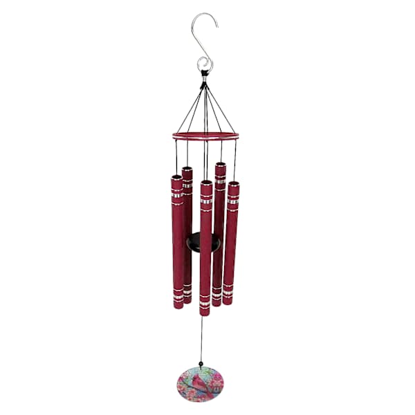 Red Metal Wind Chime, 28"