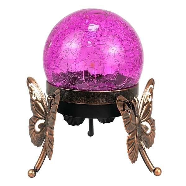 Light Purple Outdoor Solar Butterfly Figurine, 6"