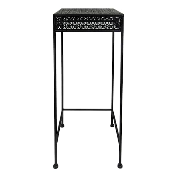 Black Metal Square Plant Stand, Large