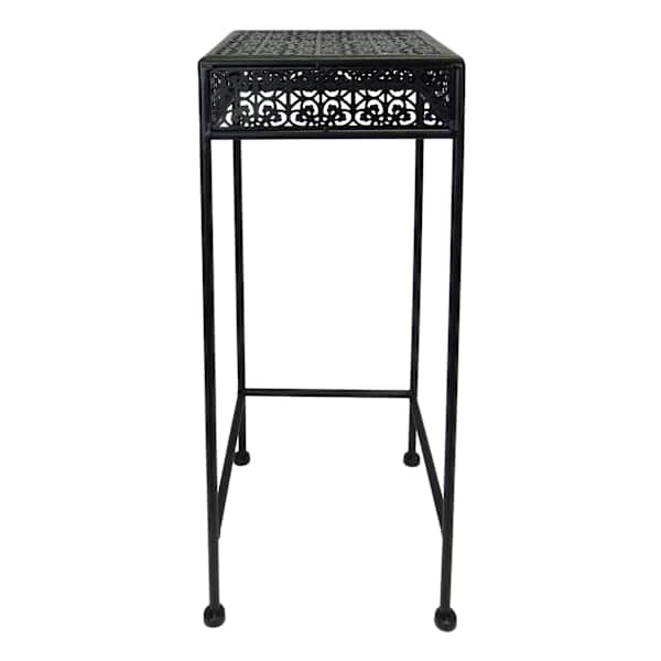 Black Metal Square Plant Stand, Medium