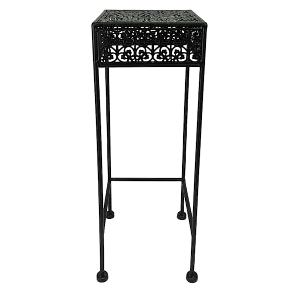 Black Metal Square Plant Stand, Small