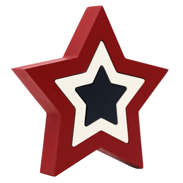 Homespun Patriotic Star Decor Set, 6"