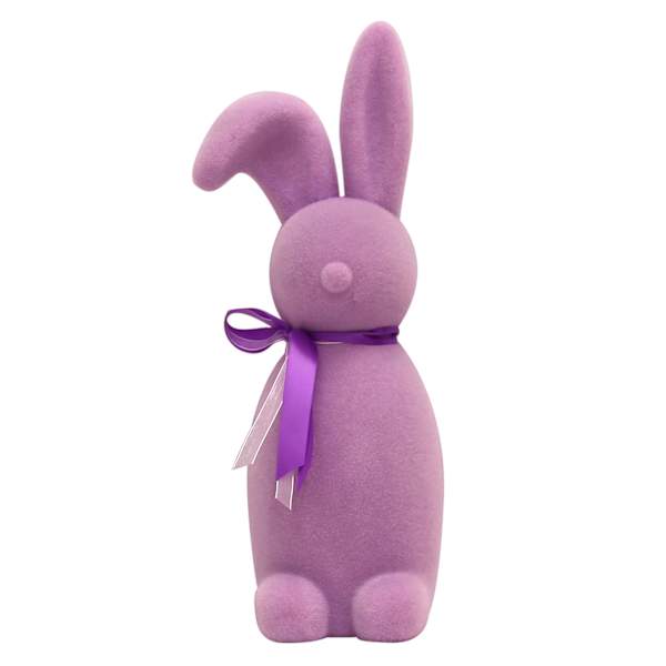 Bunny Brights Purple Flocked Standing Bunny, 16"