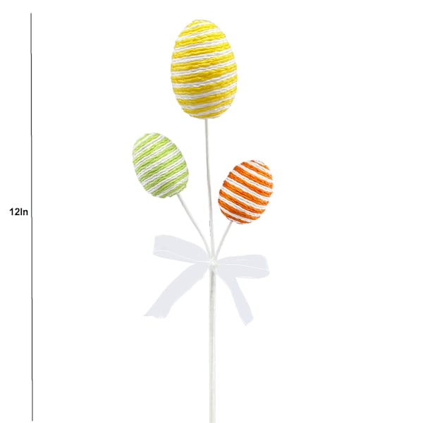 Homespun Easter Yellow, Orange & Green Egg Pick, 12"