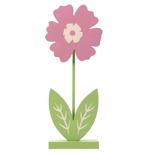 Homespun Easter Pink Flower Decor, 12"