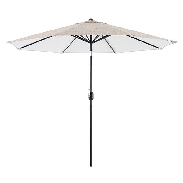 Found & Fable Tonal Talia Leaf Crank & Tilt Round Patio Umbrella, 9'