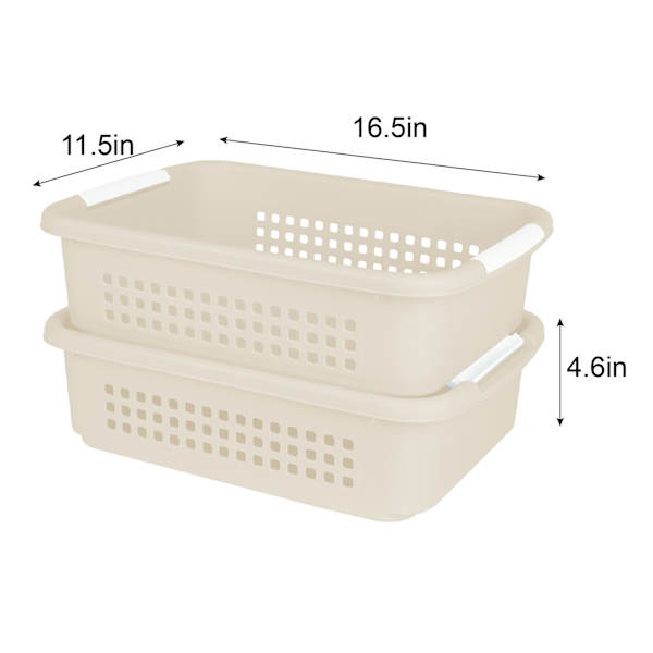 2-Pack White Swan Stackable Storage Basket, Large