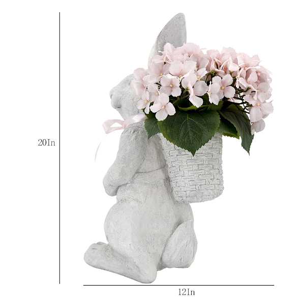 Providence Bunny with Hydrangea Filled Basket, 20"