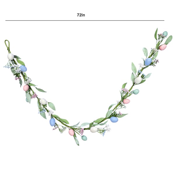 Providence Pink, Blue, White & Teal Floral Egg Garland, 72"