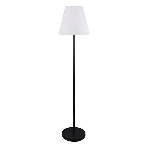 Black Indoor & Outdoor Floor Lamp with White Shade, 57"