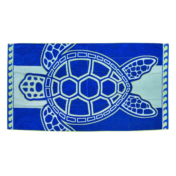 Blue Turtle Jacquard Velour Beach Towel, 40x72