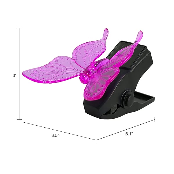 Light Purple Butterfly Outdoor Solar Clip
