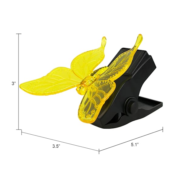 Light Yellow Butterfly Outdoor Solar Clip