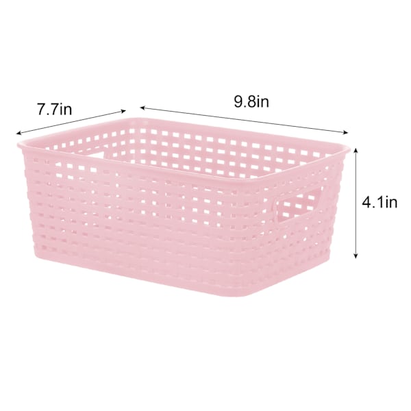 Light Pink Crossover Weave Storage Basket, Small