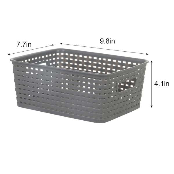 Dark Grey Crossover Weave Storage Basket, Small