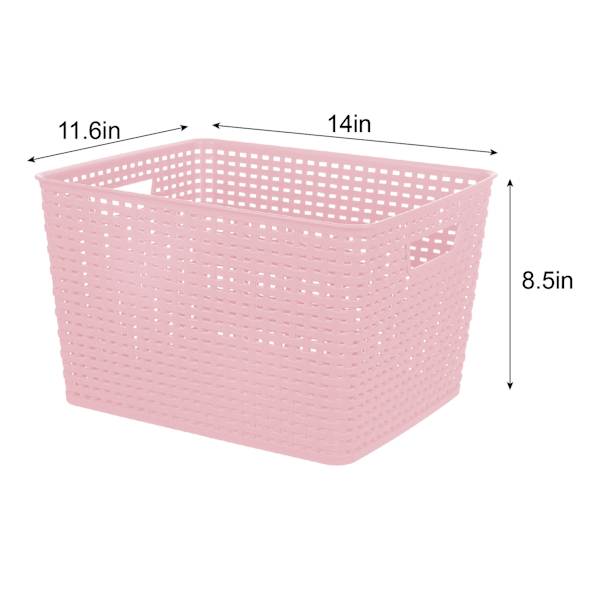 Light Pink Crossover Weave Storage Basket, Large