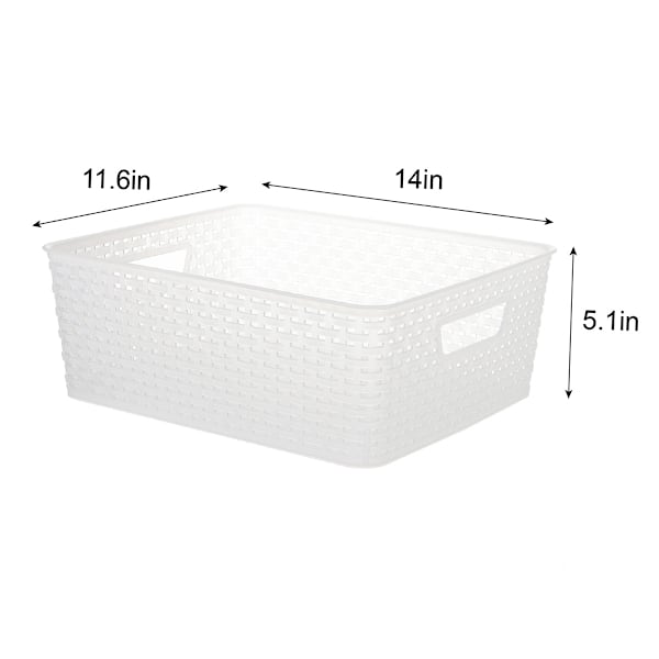 Clear Crossover Weave Storage Basket, Medium