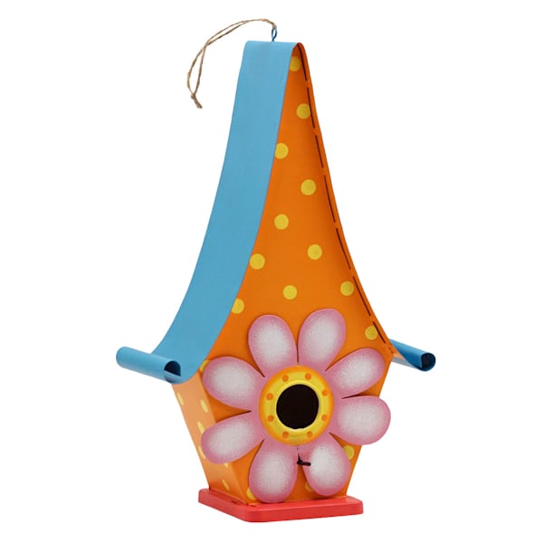 Metal Flower Birdhouse, 8"