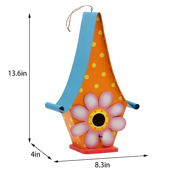 Metal Flower Birdhouse, 8"