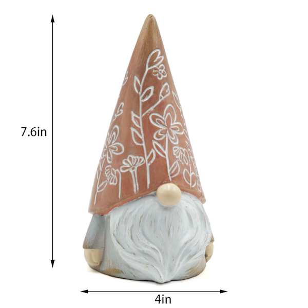 Honeybloom Pink Gnome Outdoor Garden Statue, 8"