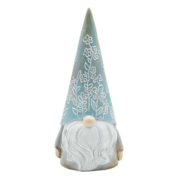 Honeybloom Blue Gnome, Outdoor Garden Statue,12"