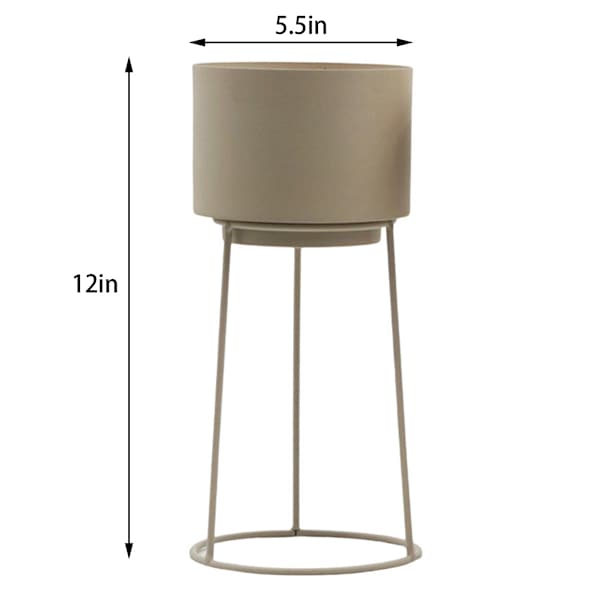 Cream Metal Planter, Small