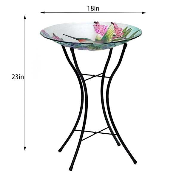 Bird Glass Birdbath, 18x23