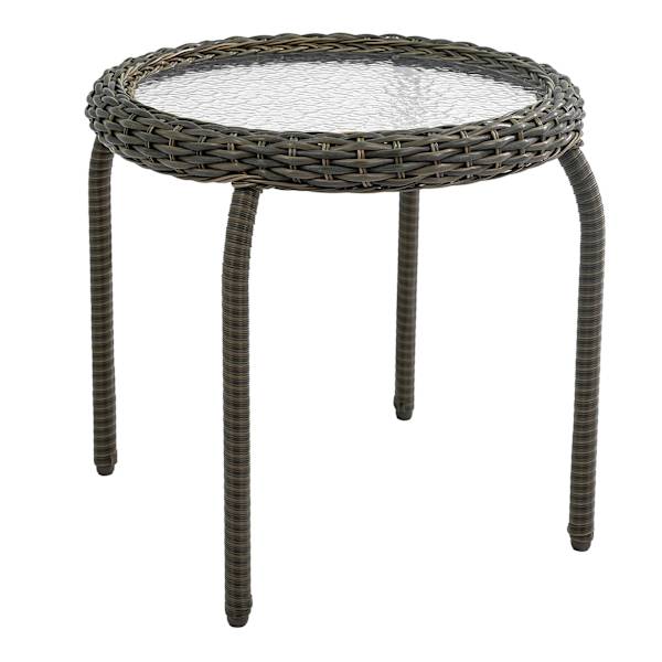 Providence Fairview Wicker Patio Side Table, Brown