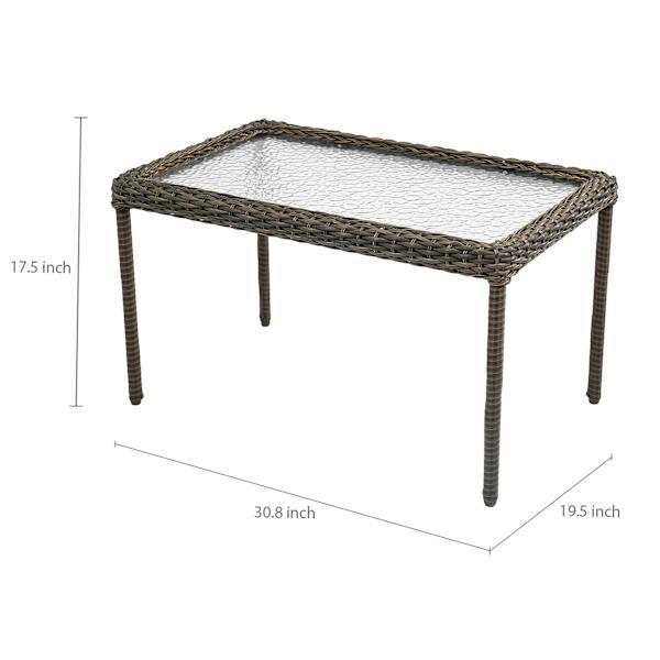 Providence Fairview Wicker Patio Coffee Table, Brown